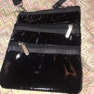 Lesportsac black patent crossbody
